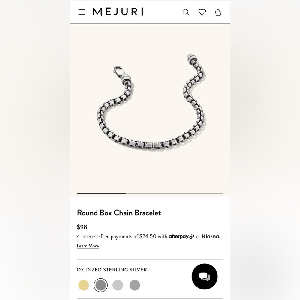 Mejuri Men’s Silver Bracelet XL, 7.5 inches - Picture 3 of 7